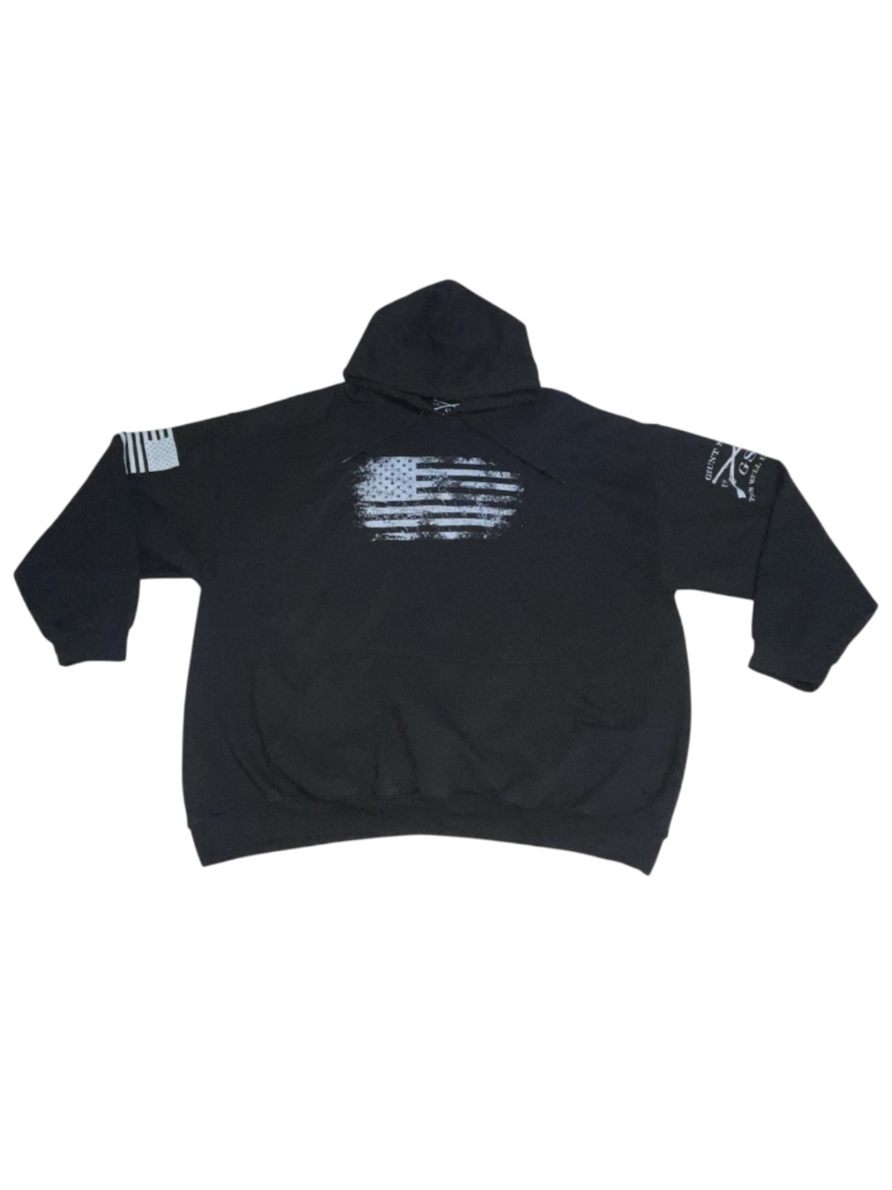 Grunt Style Mens 2XL Hoodie Black Flag Outdoor 1776 Patriot USA Flag Guns Defend